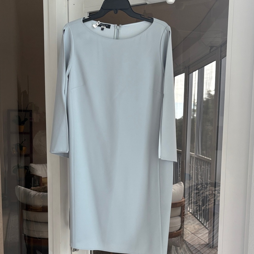 Lafayette 148 New York Light Blue Long Sleeve Dress